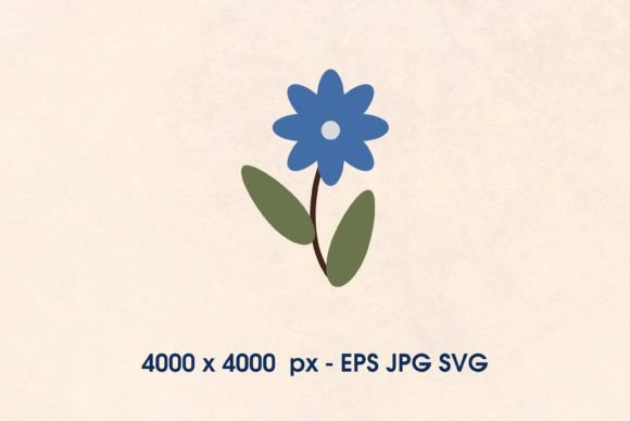 Blue Cute Flowers SVG: Graphics & Illustrations