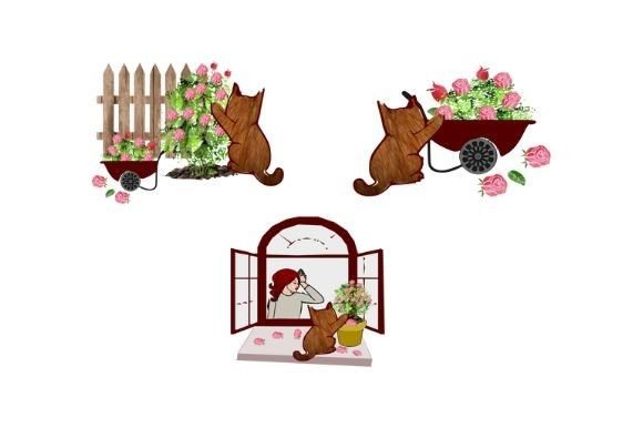 Cat Roses: Graphics and Illustrations for Creative Projects