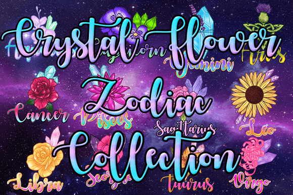 Crystal Flower Zodiac Graphics & Illustrations Review