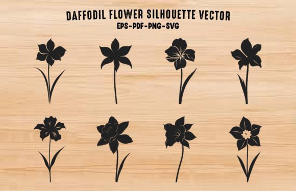 Daffodil Silhouettes: Spring Graphics & Illustrations