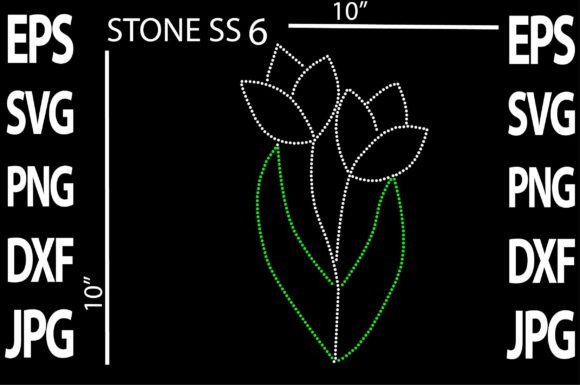 Flowers Rhinestone Template for Crafts & Graphics