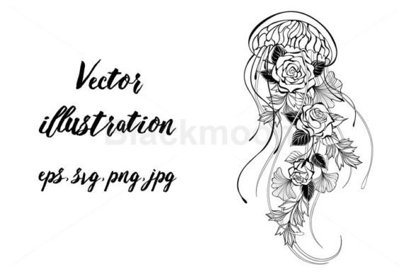 Jellyfish with Roses: Graphics & Illustrations for Brands
