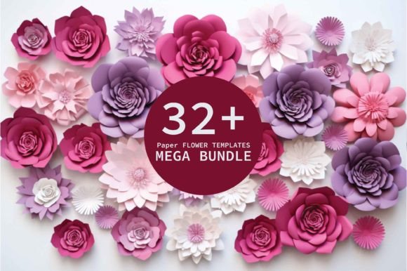 Paper Flower Templates SVG Bundle: Crafts & Graphics