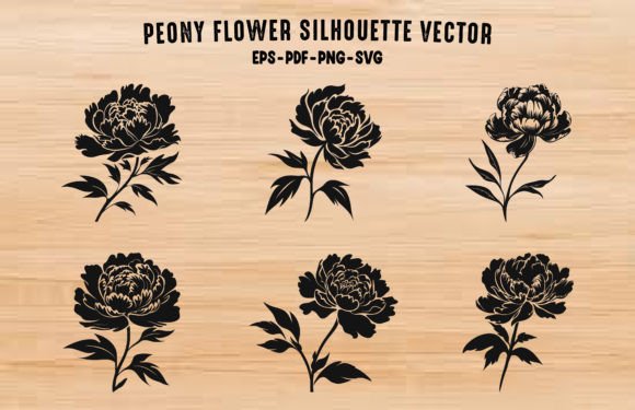 Peony Silhouette Graphics: Elegant Illustrations for Blogs