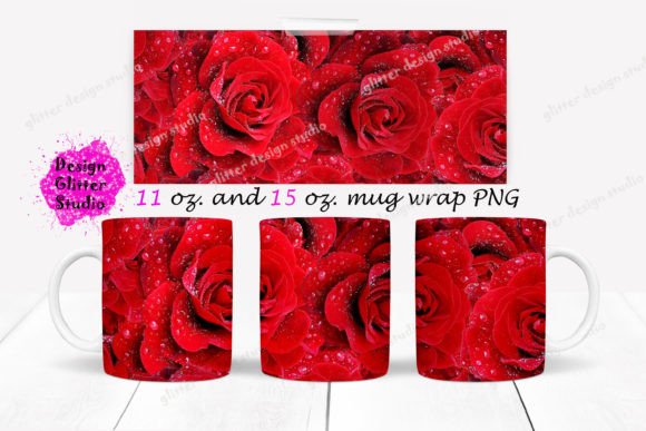 Red Roses Mug Wrap: Premium Graphics & Templates