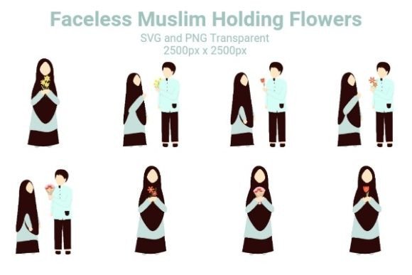 Review: Faceless Muslim Holding Flowers Design