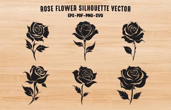 Rose Silhouette Graphics for Blog Illustrations