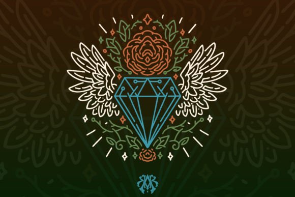 The Diamond and the Roses Monoline: Premium Graphics & Illustrations