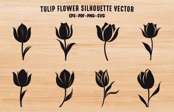 Tulip Vector Silhouette Bundle: Graphics & Illustrations