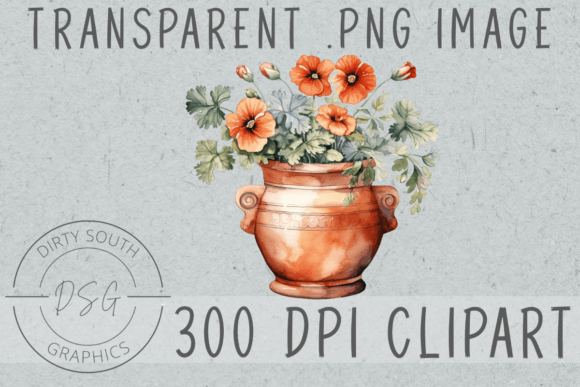 Watercolor Potted Flowers