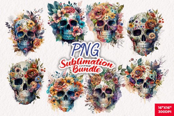Watercolor Sugar Skull Graphics & Illustrations Review